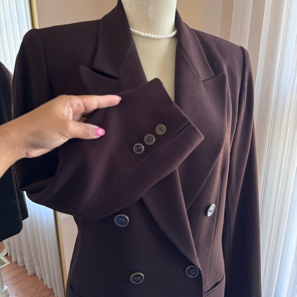 Kasper & Company Double Breasted Brown Wool Blazer Size 6 - Picture 4 of 9